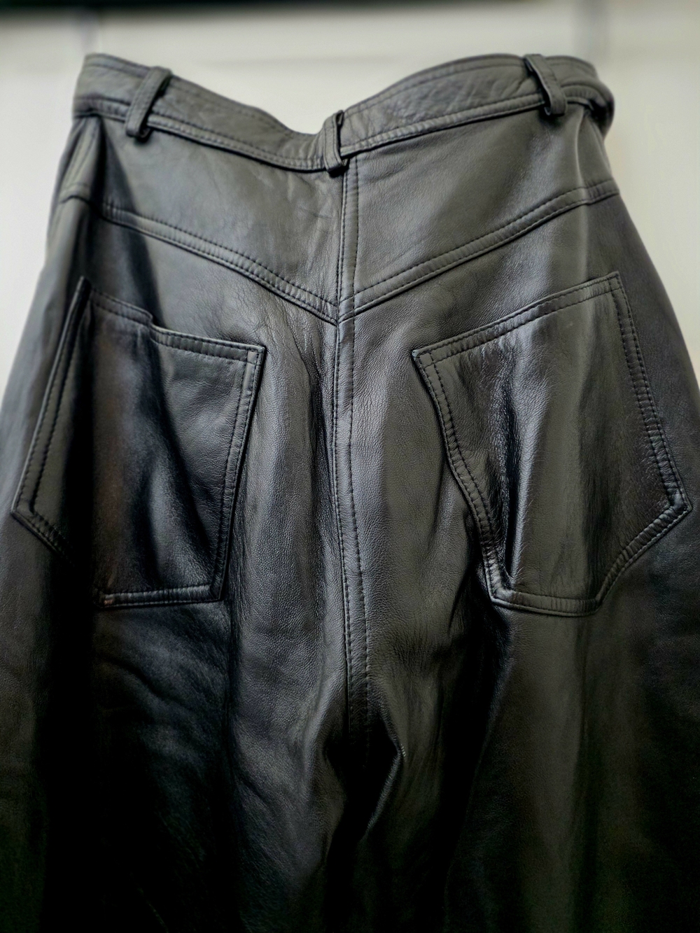 π£ Vintage Rare 90s Black π€ Lambskin Leather ποΈ Bikercore Pants πSize 6 - Picture 15 of 16